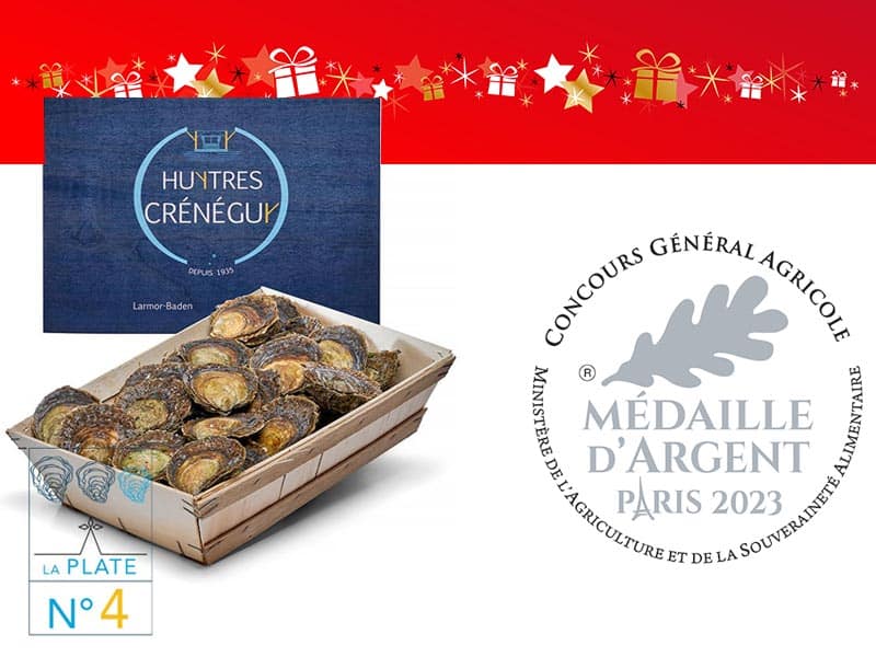 Bourriche huîtres de Bretagne pour Noël.